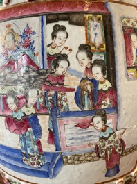Tabouret en porcelaine de Chine famille rose, 19&egrave;me