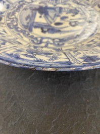 A Chinese blue and white kraak porcelain dish, Wanli