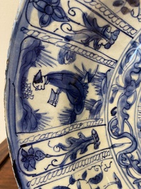 A Chinese blue and white kraak porcelain dish, Wanli