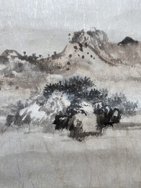 Zeng Youhe 曾幼荷 (1925-2017) : 'Paysage', encre et couleurs sur papier