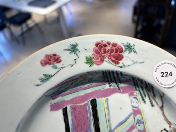 A Chinese famille rose 'Xi Xiang Ji' plate, Yongzheng