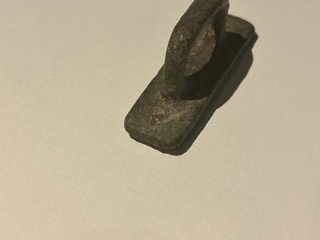 Two Roman bronze stamps inscribed 'SOFRONI' and 'DISUC', ca. 2nd C.