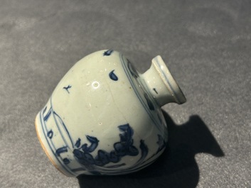 Nine Chinese blue and white shipwreck porcelain wares, Wanli and later