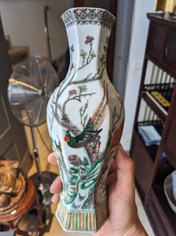 Six various Chinese porcelain vases and a covered jar, 19/20th C.