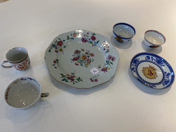 Collection vari&eacute;e en porcelaine de Chine de la Compagnie des Indes, Qianlong