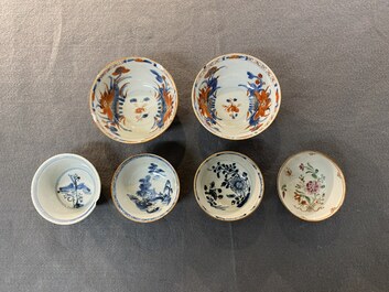 Collection vari&eacute;e de tasses et soucoupes en porcelaine de Chine, 18/19&egrave;me