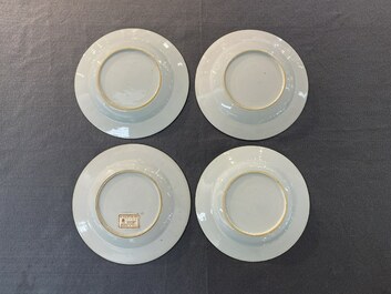 Ten Chinese blue and white, famille rose and verte plates, Kangxi and later