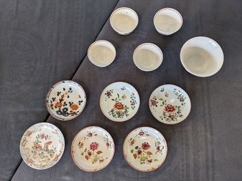 Een diverse collectie Chinees blauw-wit en famille rose porselein, Yongzheng en later