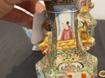 A varied collection of Chinese Canton famille rose porcelain, 19th C.