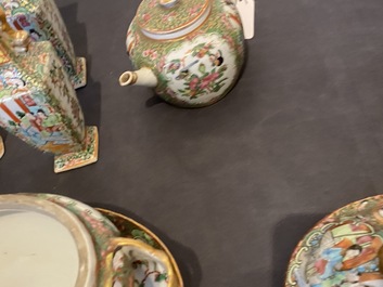 A varied collection of Chinese Canton famille rose porcelain, 19th C.