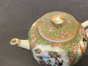 Een diverse collectie Chinees Canton famille rose porselein, 19e eeuw