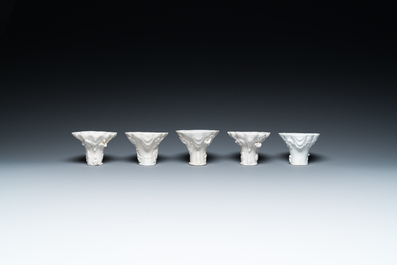 Eleven Chinese Dehua blanc de Chine cups, 17th C. and later