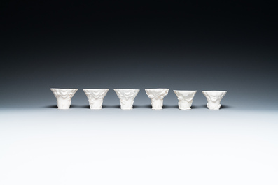 Eleven Chinese Dehua blanc de Chine cups, 17th C. and later