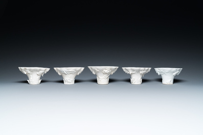 Eleven Chinese Dehua blanc de Chine cups, 17th C. and later