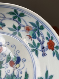 Coupe en porcelaine de Chine doucai &agrave; d&eacute;cor de 'sanduo', Kangxi