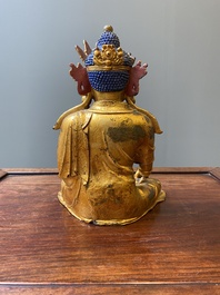 Statuette de Bouddha Shakyamuni en bronze dor&eacute;, Chine, 15/16&egrave;me