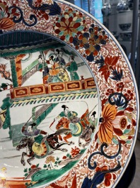 A pair of Chinese famille verte 'Emperor Yang' dishes, Kangxi