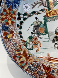 A pair of Chinese famille verte 'Emperor Yang' dishes, Kangxi