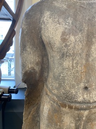 A large Thai stucco sculpture of Buddha Shakyamuni, Haripunchai region, 13th C.