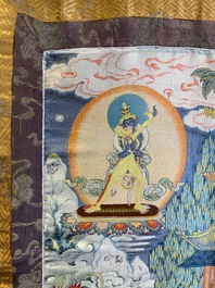 Thangka tiss&eacute; figurant un roi Shambhala, Chine, R&eacute;publique