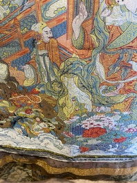 A Chinese woven thangka of a Shambhala king, Republic