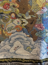 A Chinese woven thangka of a Shambhala king, Republic