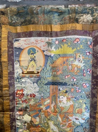 A Chinese woven thangka of a Shambhala king, Republic