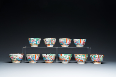 A Chinese Canton famille rose 24-piece tea service, 19th C.
