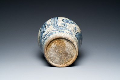 A Chinese blue and white Swatow 'dragon' jar, Ming