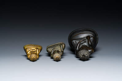 Three Burmese bronze sculptures of Buddha, 15/16th C.