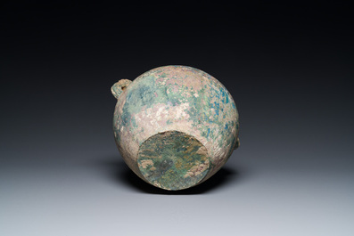 A Chinese archaic bronze wine vessel, 'lei', Eastern Zhou, Spring and Autumn period