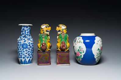 A varied collection of Chinese porcelain, 19th C.