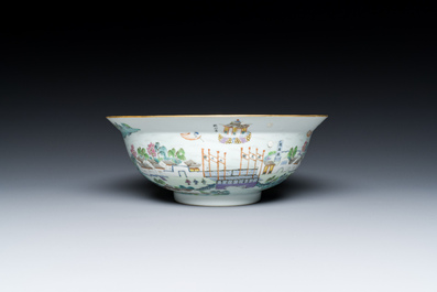 A Chinese famille rose 'Dong Hu Ye Yue 東湖夜月' bowl, Daoguang mark and of the period