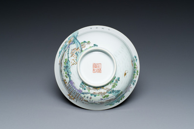 A Chinese famille rose 'Dong Hu Ye Yue 東湖夜月' bowl, Daoguang mark and of the period