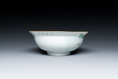 A Chinese famille rose 'Dong Hu Ye Yue 東湖夜月' bowl, Daoguang mark and of the period