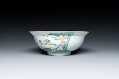 A Chinese famille rose 'Dong Hu Ye Yue 東湖夜月' bowl, Daoguang mark and of the period