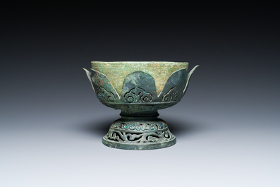 A Vietnamese bronze 'lotus' bowl, Champa culture, 15th C.