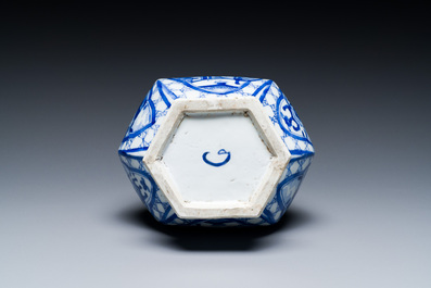 A Chinese blue and white bottle vase, 'G' mark, Kangxi