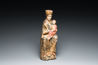 A polychromed wood Sedes Sapientiae sculpture, probably France, 15th C.