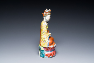 A Chinese famille rose figure of Doumu, Zhu Mao Ji Zao 朱茂記造 mark, Republic