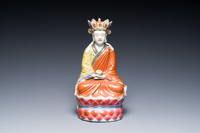 A Chinese famille rose figure of Doumu, Zhu Mao Ji Zao 朱茂記造 mark, Republic