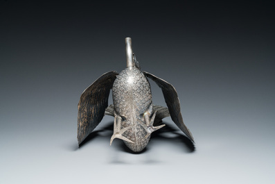 A rare Indonesian silver 'Garuda' oil lamp for the Wayang theatre, 'blencong', 19th C.