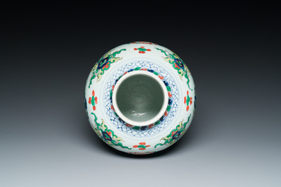 A Chinese wucai 'dragon' vase, Transitional period/Kangxi