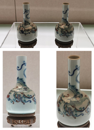 A Chinese blue and white 'dragon' bottle vase, Yongzheng mark, probably Republic