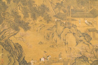 Zhou Chen 周臣( 1460-1535): 'Paysage montagneux', encre sur soie