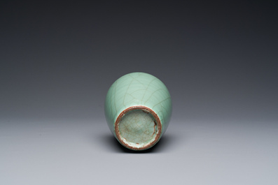 A Chinese Longquan celadon vase with gilt-bronze mount, Ming