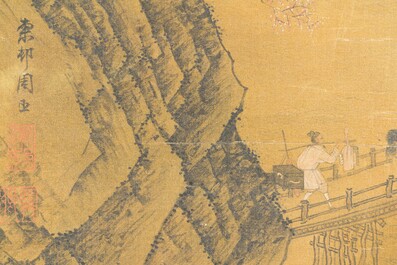 Zhou Chen 周臣( 1460-1535): 'Paysage montagneux', encre sur soie