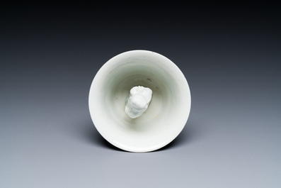 A Chinese blue and white trick cup, 'gong dao bei', 19th C.