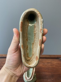 A Chinese Longquan celadon duck-form censer, Ming