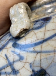 A Chinese blue and white Swatow 'dragon' jar, Ming